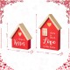 Glitzhome Set of 2 Lighted Valentine's Wooden House-shaped Table Decor