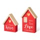 Glitzhome Set of 2 Lighted Valentine's Wooden House-shaped Table Decor