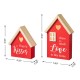 Glitzhome Set of 2 Lighted Valentine's Wooden House-shaped Table Decor