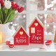 Glitzhome Set of 2 Lighted Valentine's Wooden House-shaped Table Decor