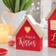 Glitzhome Set of 2 Lighted Valentine's Wooden House-shaped Table Decor