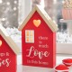 Glitzhome Set of 2 Lighted Valentine's Wooden House-shaped Table Decor