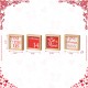 Glitzhome 4"H Set of 4 Valentine's Wooden Block Table Decor