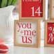 Glitzhome 4"H Set of 4 Valentine's Wooden Block Table Decor