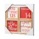 Glitzhome 4"H Set of 4 Valentine's Wooden Block Table Decor