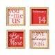 Glitzhome 4"H Set of 4 Valentine's Wooden Block Table Decor