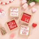 Glitzhome 4"H Set of 4 Valentine's Wooden Block Table Decor