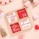 Glitzhome 4"H Set of 4 Valentine's Wooden Block Table Decor