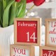 Glitzhome 4"H Set of 4 Valentine's Wooden Block Table Decor