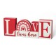 Glitzhome 11.75"H Valentine's Wooden LOVE Table Decor