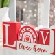 Glitzhome 11.75"H Valentine's Wooden LOVE Table Decor