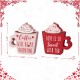 Glitzhome Set of 2 Wooden Valentine's Coffee Cup Table Decor