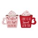 Glitzhome Set of 2 Wooden Valentine's Coffee Cup Table Decor