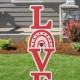 Glitzhome 36''H Valentine's Metal Rainbow "LOVE" Yard Stake（KD)