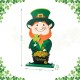 Glitzhome 23.5"H St.Patrick's Wooden Leprechaun Pot of Gold Porch decor