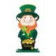 Glitzhome 23.5"H St.Patrick's Wooden Leprechaun Pot of Gold Porch decor