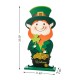 Glitzhome 23.5"H St.Patrick's Wooden Leprechaun Pot of Gold Porch decor