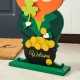 Glitzhome 23.5"H St.Patrick's Wooden Leprechaun Pot of Gold Porch decor