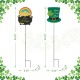 Glitzhome Set of 2 St. Patrick's Pot of Gold & Leprechaun Hat Metal Yard stake(KD, Two Function)