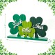 Glitzhome 16"L St.Patrick's Wooden Shamrocks Table decor