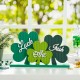 Glitzhome 16"L St.Patrick's Wooden Shamrocks Table decor