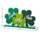 Glitzhome 16"L St.Patrick's Wooden Shamrocks Table decor