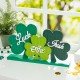 Glitzhome 16"L St.Patrick's Wooden Shamrocks Table decor