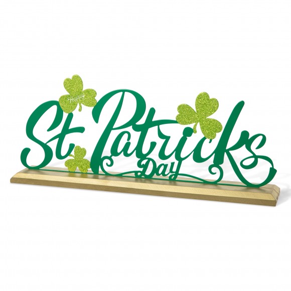 Glitzhome 16"L St.Patrick's Metal Table decor