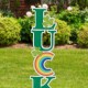 Glitzhome 42"H St. Patrick's Metal LUCKY Yard stake(KD, Two Function)