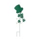 Glitzhome 42"H St. Patrick's Metal Leprechaun Hat Shamrocks Yard stake(KD, Two Function)