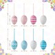 Glitzhome 24PK 2.25"H Blue and Pink Easter Plastic Eggs, 12 of Each in Gauze Bag