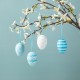 Glitzhome 24PK 2.25"H Blue and Pink Easter Plastic Eggs, 12 of Each in Gauze Bag