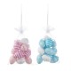 Glitzhome 24PK 2.25"H Blue and Pink Easter Plastic Eggs, 12 of Each in Gauze Bag