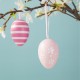 Glitzhome 24PK 2.25"H Blue and Pink Easter Plastic Eggs, 12 of Each in Gauze Bag