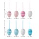 Glitzhome 24PK 2.25"H Blue and Pink Easter Plastic Eggs, 12 of Each in Gauze Bag