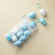 Glitzhome 24PK 2.25"H Blue and Pink Easter Plastic Eggs, 12 of Each in Gauze Bag