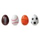 Glitzhome 48PK 2.25"H Easter Plastic Fillable Sports Eggs, 12 of Each (Basketball, Football, Baseball, Soccer)