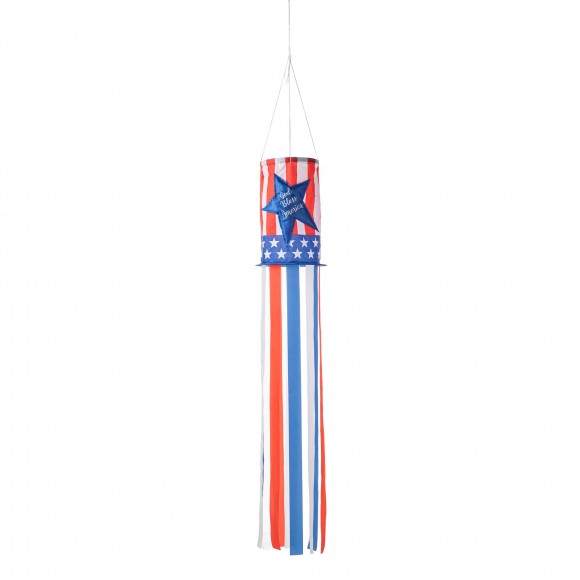 Glitzhome 60.25"H Patriotic Americana Star Windsocks
