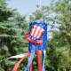 Glitzhome 44"H Set of 2 Patriotic Americana Hat/Firecracker Windsocks