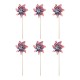 Glitzhome 24"H Set of 6 Plastic Stars&Stripes Patriotic Americana Windmills(KD)