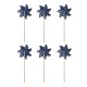 Glitzhome 24"H Set of 6 Plastic Stars&Stripes Patriotic Americana Windmills(KD)