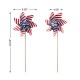 Glitzhome 24"H Set of 6 Plastic Stars&Stripes Patriotic Americana Windmills(KD)