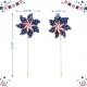 Glitzhome 43.25"H Set of 4 Patriotic/Americana Plastic Windmills(KD)