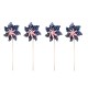 Glitzhome 43.25"H Set of 4 Patriotic/Americana Plastic Windmills(KD)