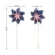 Glitzhome 43.25"H Set of 4 Patriotic/Americana Plastic Windmills(KD)