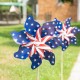 Glitzhome 43.25"H Set of 4 Patriotic/Americana Plastic Windmills(KD)