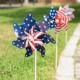 Glitzhome 32"H Set of 3 Plastic Stars&Stripes Patriotic Americana Windmills(KD)