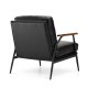 Glitzhome Mid-century Modern Black Leatherette Accent Armchair