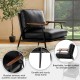 Glitzhome Mid-century Modern Black Leatherette Accent Armchair