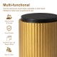 Glitzhome Modern Antique Gold MGO Fluted Side Table or Accent Stool